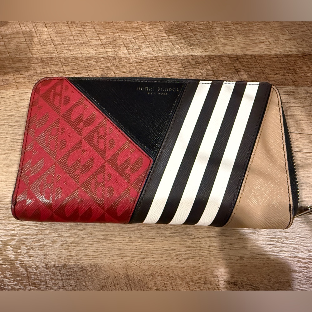 Henri Bendel Red and Black Geometric Clutch